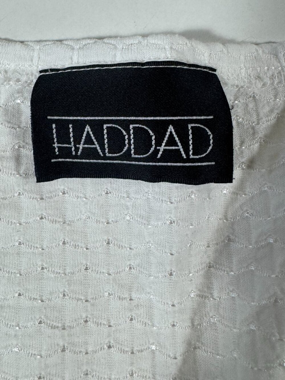 Vintage Haddad White Textured Swim Cover Up Tunic Beach Resort Sleeveless - Picture 7 of 9